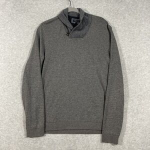 Ted Baker Shawl Collar Pullover Sweater Mens Size 5‎ (XL) Gray Knit Minimalist